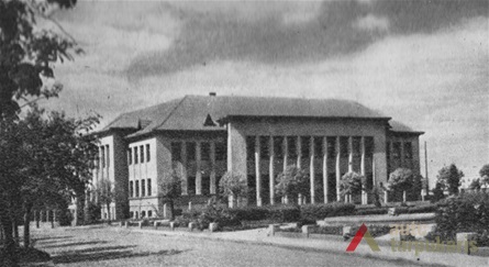 Building in 1950s. Published in „Panevėžys“, ed. A. Dagelis. Vilnius, 1960, p. 53