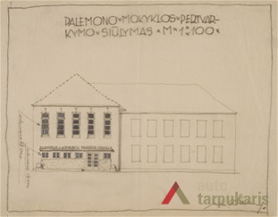 Adjustment project for Primary school in Palemonas,1936, from the Lithuanian Central State Archives 