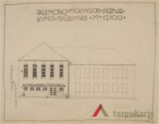 Adjustment project for Primary school in Palemonas,1936, from the Lithuanian Central State Archives