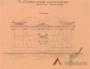 Fasado brėžinys. KAA, f. 218, ap. 2, b. 3909, l. 5
