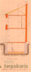 Flygelio A pjūvis. KAA, f. 218, ap. 2, b. 3916, l. 4