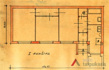 I aukšto planas, 1938 04 30. KAA, F. 218, ap 2, b. 3870, l. 10