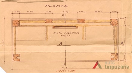 Batų valymo būdelė, planas. KAA, f. 218, ap. 1, b. 491, l. 292