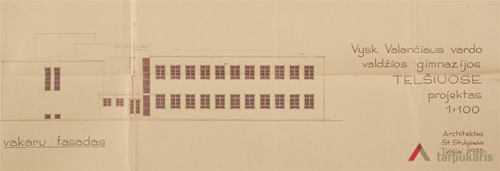 Vakarų fasadas. LCVA, f. 391, ap. 1, b. 2152, l. 371