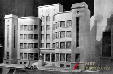 Model of the building with the monument of Vytautas the Great. Photo from the Lithuanian Central State Archives, Photodocuments Department.