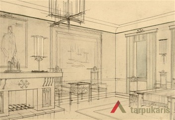 Competition entry for President's room. From Lithuanian central state archive