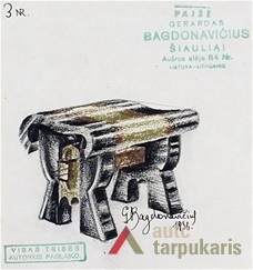 G. Bagdonavičius sketch for President's room furniture. From Lithuanian central state archive