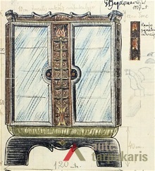 G. Bagdonavičius sketch for President's room furniture. From Lithuanian central state archive