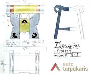 G. Bagdonavičius sketch for President's room furniture. From Lithuanian central state archive