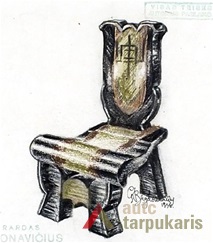 G. Bagdonavičius sketch for President's room furniture. From Lithuanian central state archive
