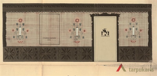Konkursinis Prezidento kambario projektas „Beržas“, fragmentas. LCVA, f. 6, ap. 1, b. 47