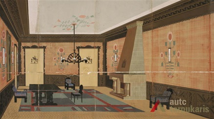 Competition entry for President's room. From Lithuanian central state archive