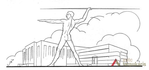 Rūmų siluetas spaudoje. Iš: "Fiziškas auklėjimas", 1932, Nr. 3, p. 272