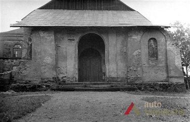 Bažnyčia po II pasaulinio karo, 1959 m. Kultūros paveldo centro archyvo (KPCA) nuotr. F. 1, ap. 4. negatyv. nr. 3950