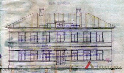 Pagrindinis fasadas. KAA, F-218, Ap. 1, b. 10092, l. 2