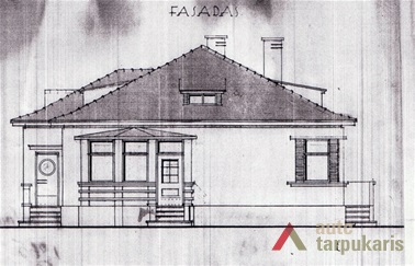 Šoninis antrojo namo fasadas. KAA, F-218, Ap. 1, b. 2773, l. 2
