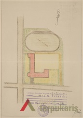 Site plan, arch. Feliksas Bielinskis, 1937. From the Lithuanian central state archive