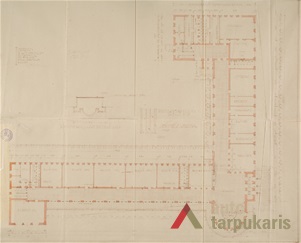  Ground floor plan, arch. Feliksas Bielinskis, 1937. From the Lithuanian central state archive