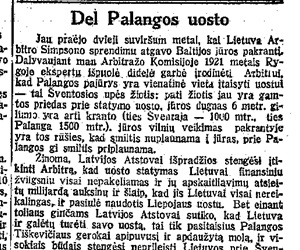 Dėl Palangos uosto