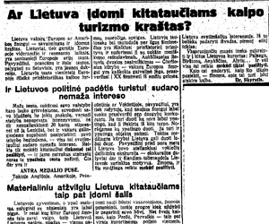 Ar Lietuva įdomi kitataučiams kaipo turizmo kraštas