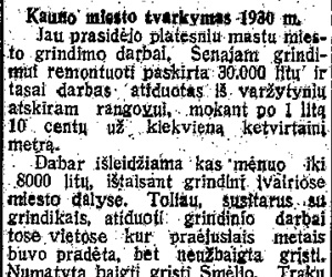Kauno miesto tvarkymas 1930m.