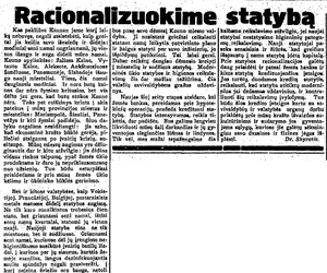 Racionalizuokime statybą