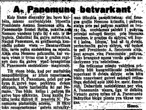 A. Panemunę betvarkant