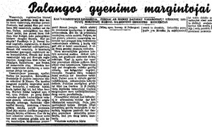 Palangos gyvenimo margintojai