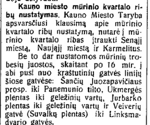 Kauno miesto mūrinio kvartalo ribų nustatymas