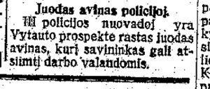 Juodas avinas policijoj