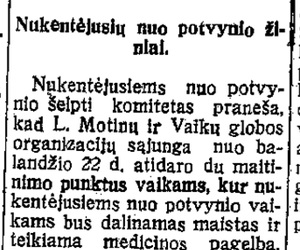 Nukentėjusių nuo potvynio žiniai