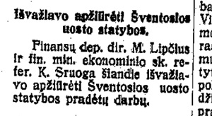 Išvažiavo apžiūrėti Šventosios uosto statybos