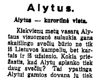 Alytus - kurortinė vieta