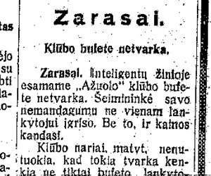 Klūbo bufete netvarka