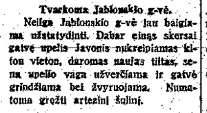 Žinutė apie Jablonskio gatvę Marijampolėje