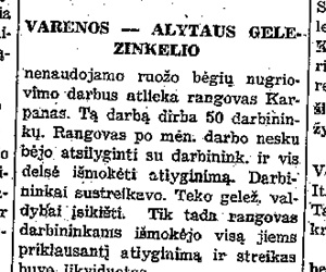 Žinutė apie Varėnos - Alytaus geležinkelio nuardymą