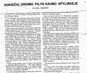Vokiečių ordino pilys Kauno apylinkėje