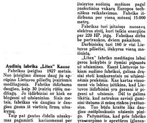 Audinių fabrikas „Litex" Kaune